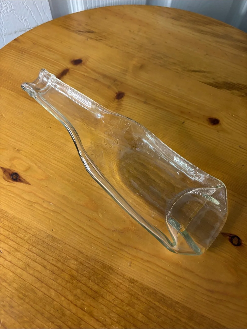 Clear Melted Glass Bottle Spoon Holder (A)